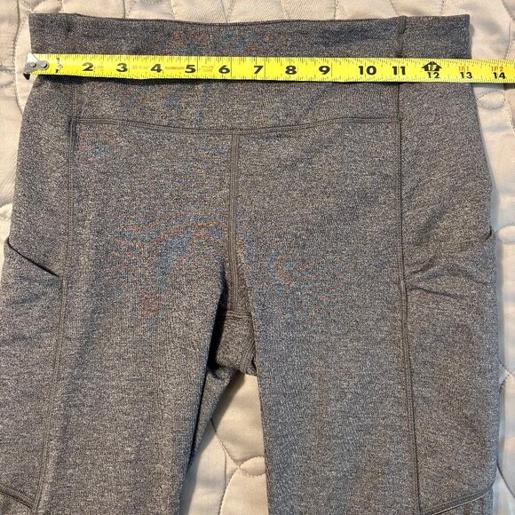Lululemon Speed Up Crop Heather Gray 19" Side Pocket Mid Rise Leggings Women 6 - Picture 4 of 11